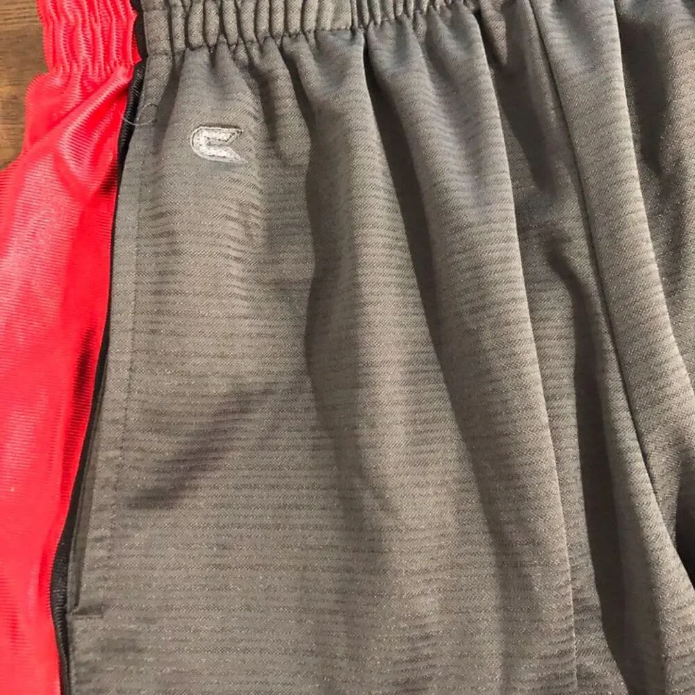Men's Colosseum brand Gray Red UGA University of Georgia Athletic Shorts Medium